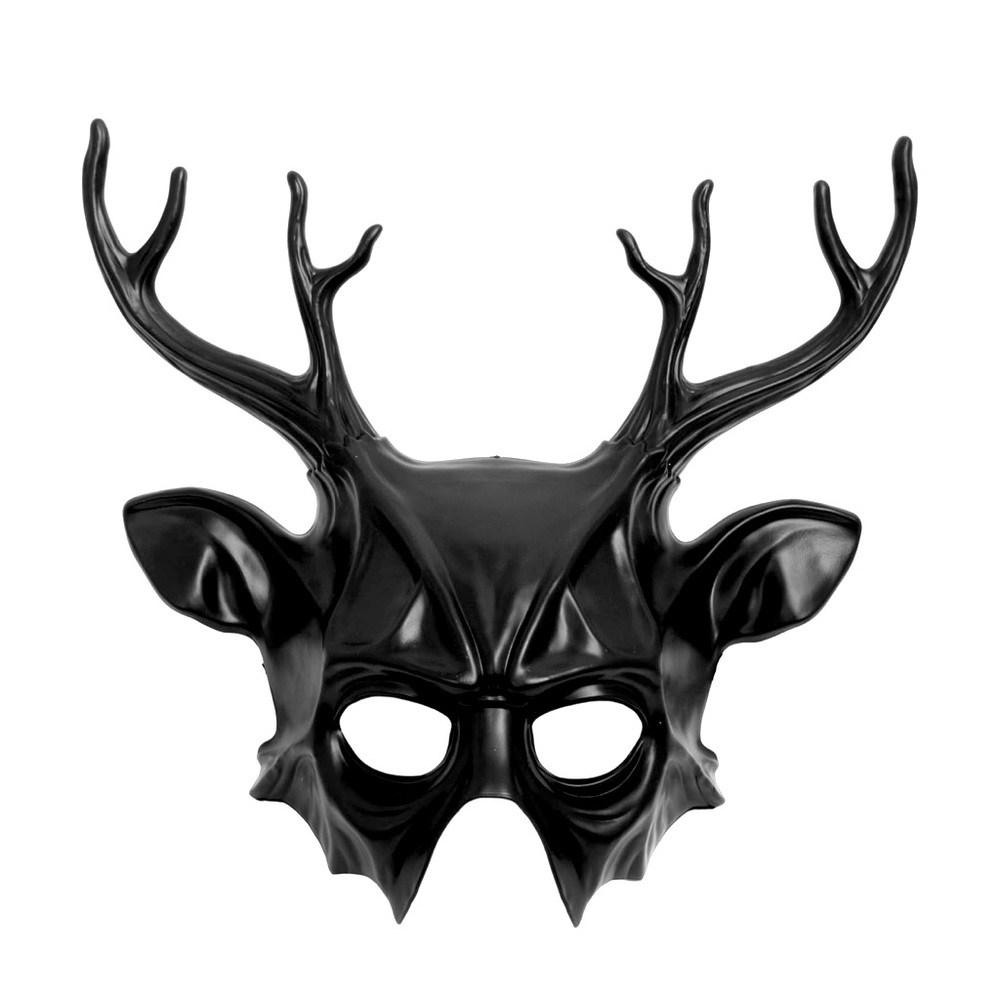 Black Deer Horns Mask